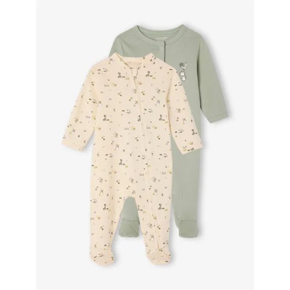 Lot de 2 dors-bien bébé ferme vert de gris