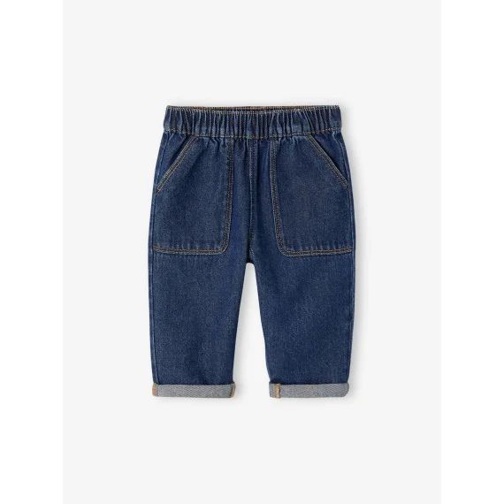 Jean bébé taille élastiquée denim brut