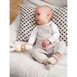 Salopette en tricot bébé beige chiné