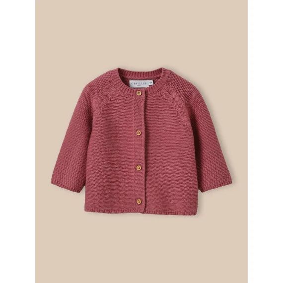 Cardigan En Coton Biologique Et Laine Bois De Rose