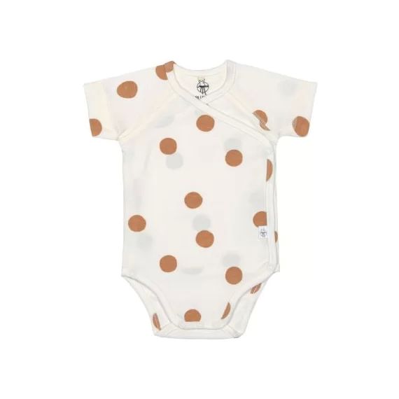 Body manches courtes en coton bio Big Dots blanc cassé (3-6 mois)