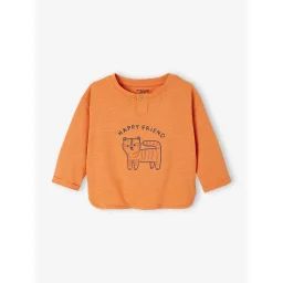 T-shirt motif animal bébé manches longues rouille