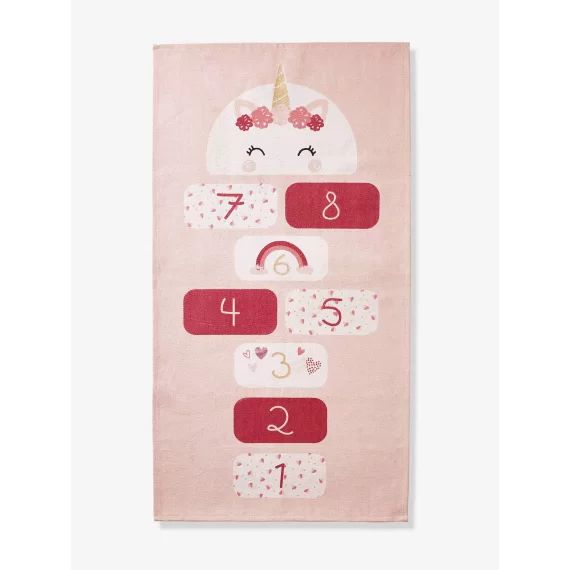 Tapis marelle Licorne rose