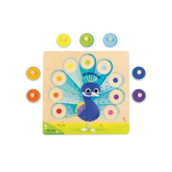 Puzzle à encastrement Paon (9 pièces)