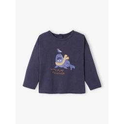 T-shirt manches longues bébé fantaisie bleu nuit