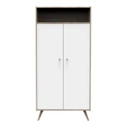 Armoire 2 portes, 1 niche Access Blanc Bois marron