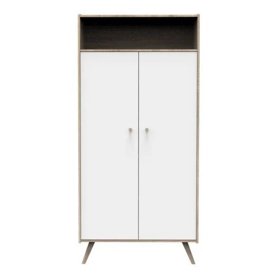 Armoire 2 portes, 1 niche Access Blanc Bois marron