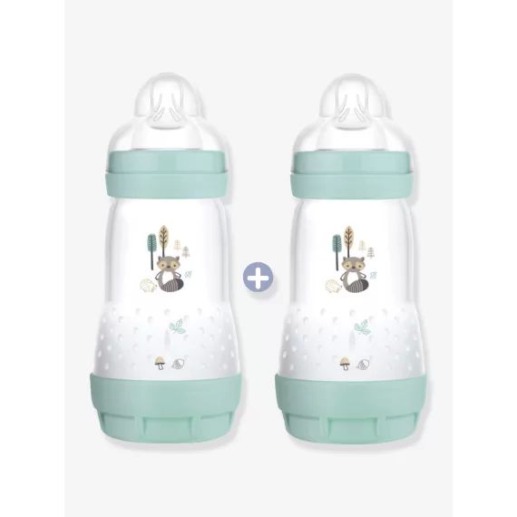 Lot de 2 biberons 260 ml MAM Easy Start anti-colique Nature Guardian nature aqua