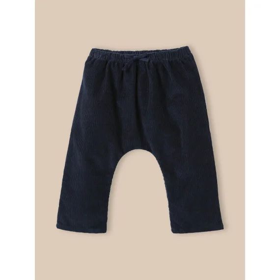 Pantalon Sarouel En Velours Marine