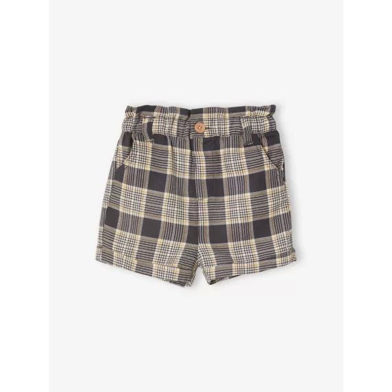 Short à carreaux bébé fille carreaux gris
