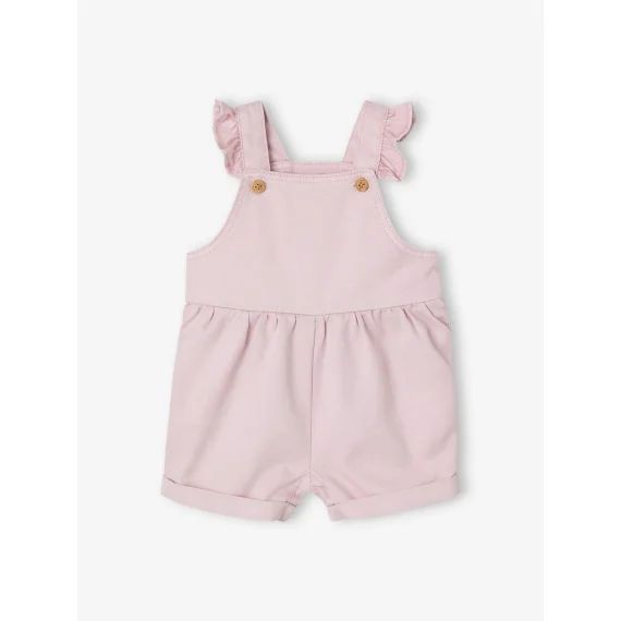 Salopette courte bébé en coton et lyocell lilas