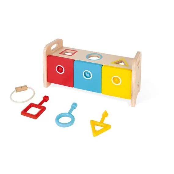 JANOD – Essentiel – La Boite à Clefs (bois) – Dès 18 Mois bleu