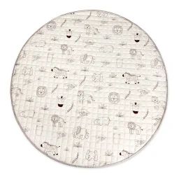Tapis Bebe Matelassé Animaux Safari Multicolore