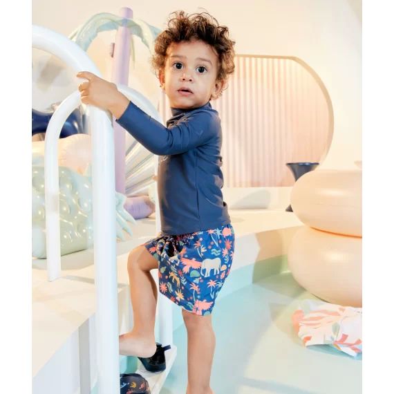 Short de bain bébé garçon en fibres recyclées imprimé –  – Soldes