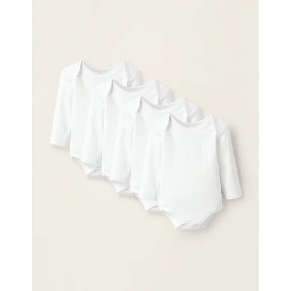Pack 4 Bodies En Coton Pointelle Blanc