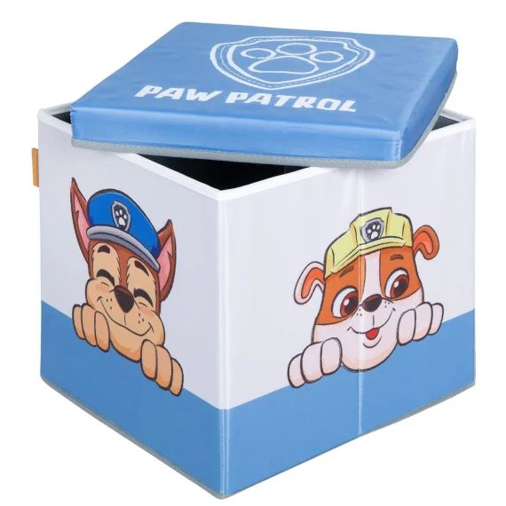 Boite De Rangement 2en1 – Pouf Cube De Rangement Paw Patrol Bleu / Pat&rsquo; Patrouille
