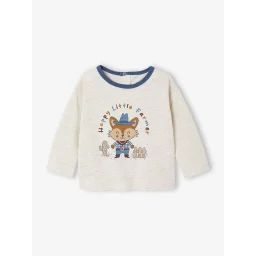 T-Shirt bébé manches longues beige chiné