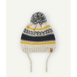 Bonnet avec bandes colorées en fibres recyclées bébé garçon –  – Soldes