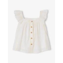Blouse en voile de coton bébé vanille
