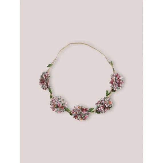 Couronne En Tissu Liberty Fille Rose