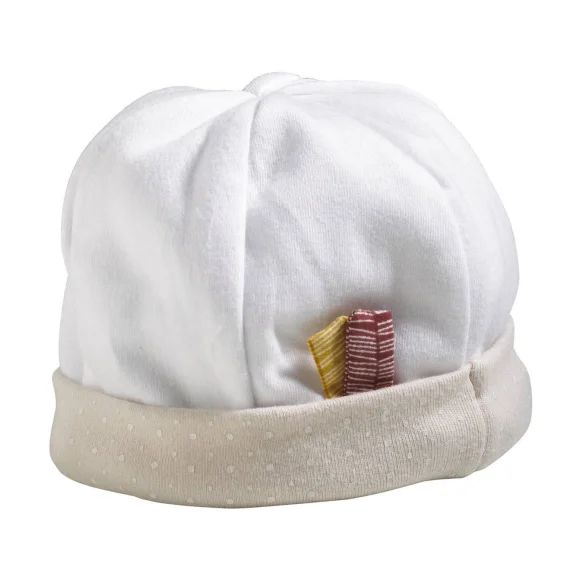 Bonnet De Naissance En Coton Blanc