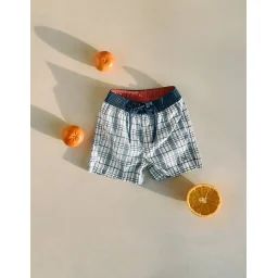 Short De Bain À Carreaux Bleu Foncé