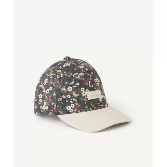 Casquette bébé fille rose et vert imprimé fleuri –  – Soldes