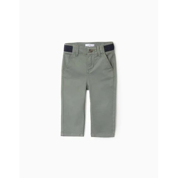 Pantalon Chino En Sergé Vert Foncé