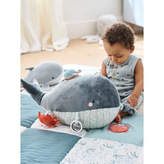 Grande peluche d&rsquo;activités SOUS L&rsquo;OCÉAN gris