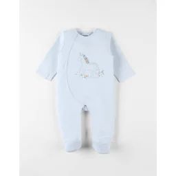 Pyjama 1 Pièce Licorne En Jersey Bleu