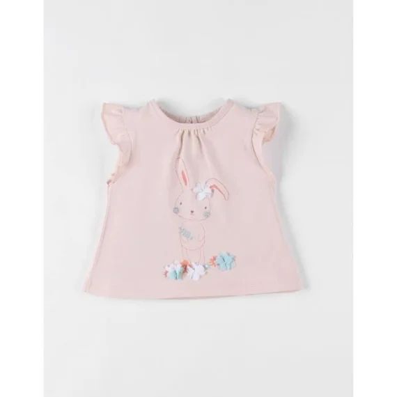 T-shirt Lapin À Courtes Manches Clair Rose