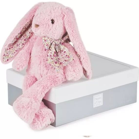 Peluche Les Copains Câlins : Lapin rose 40 cm rose