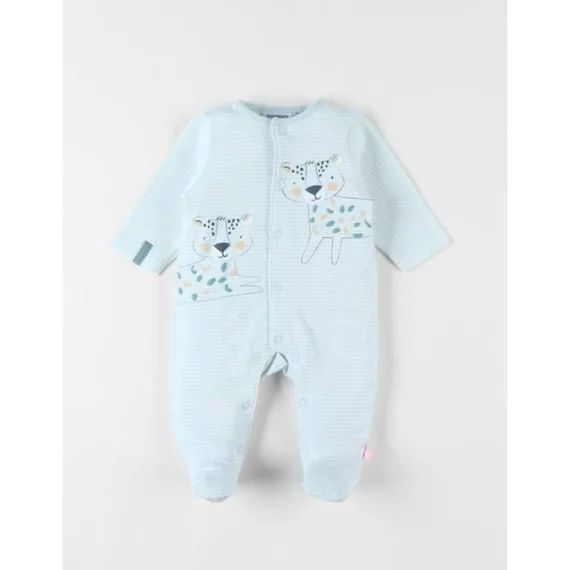 Pyjama Rayé 1 Pièce Lions En Jersey D&rsquo;eau Blanc