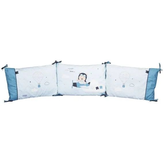 Tour De Lit – Sauthon – Lazare – Bleu – Coton – 120×60 Ou 140×70 Bleu