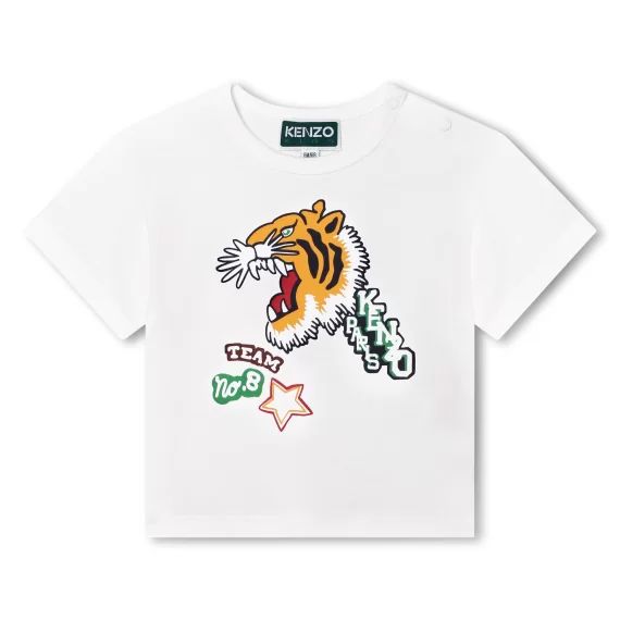 T-shirt avec imprimé tigre Fille Blanc