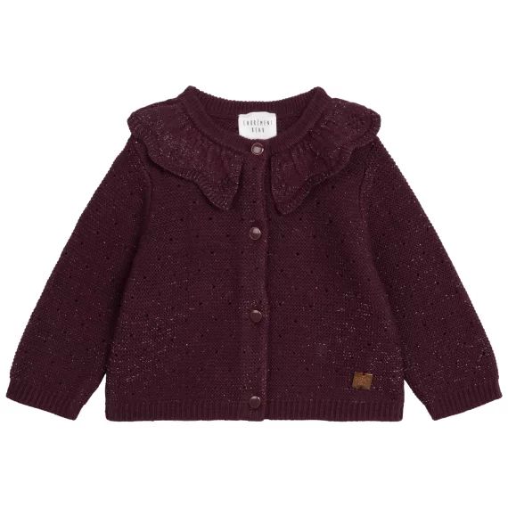 Cardigan en tricot ajouré Fille Violet