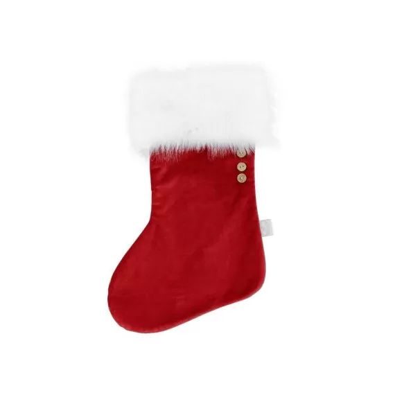 Chaussette de Noël rouge à fausse fourrure