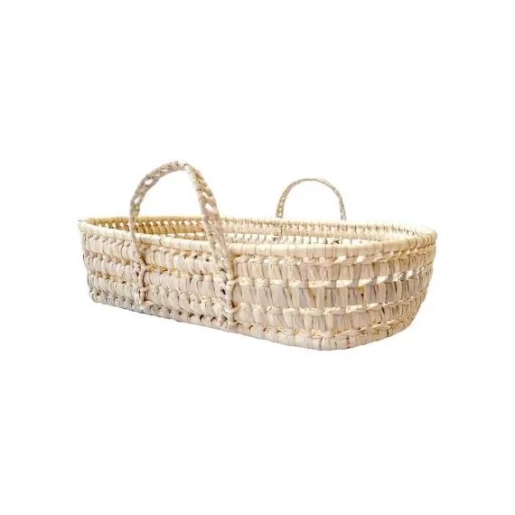 Panier à langer pour poupée en feuilles de palmier (50 x 32 cm)