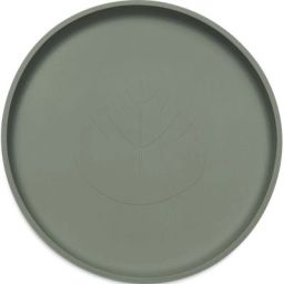 Assiette plate en silicone à ventouse Ash Green
