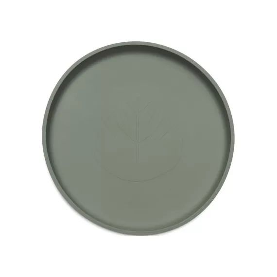 Assiette plate en silicone à ventouse Ash Green