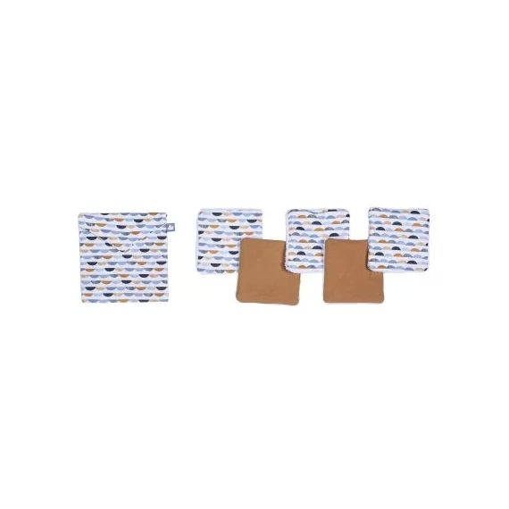 Lot de 5 lingettes lavables Honeymoon (10 x 10 cm)