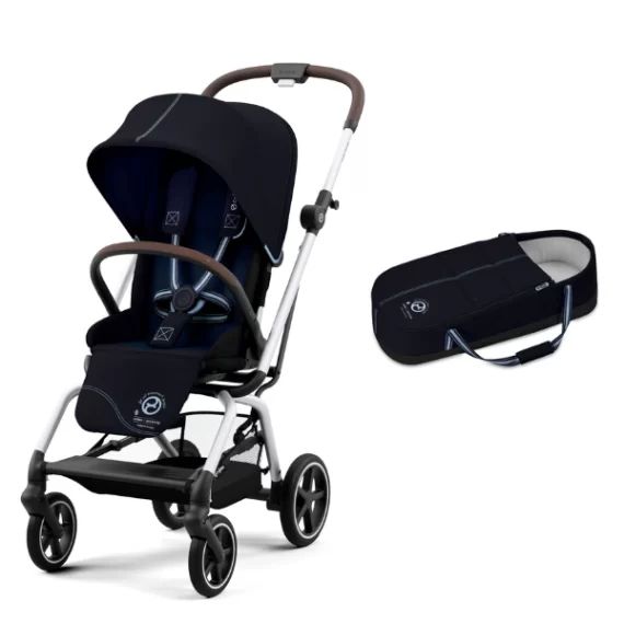Poussette Cybex Eezy S Twist PLUS 2 – Châssis Silver + Cocoon S – Ocean Blue (2022)