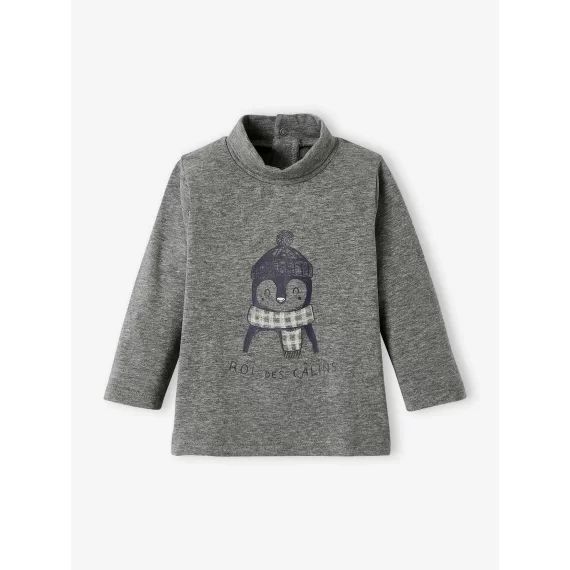 Sous-pull rayé bébé petit marin gris chiné