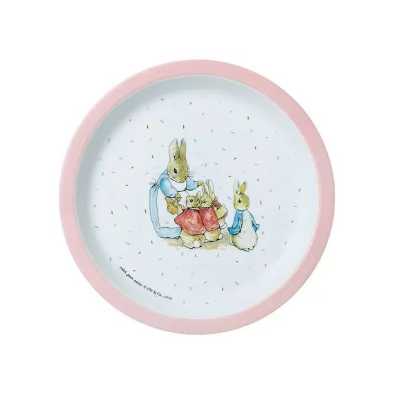 Assiette Pierre Lapin rose (18 cm)