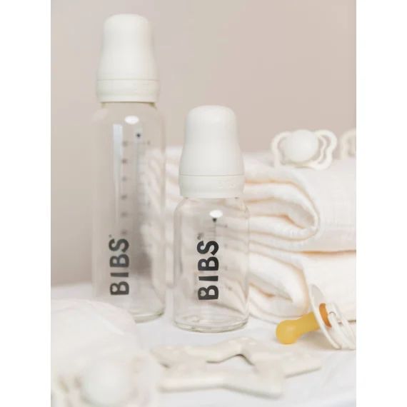 Biberon en verre 225 ml BIBS blanc