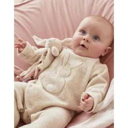 Pyjama 1 Pièce Lapin En Velours Beige