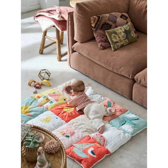 Tapis d&rsquo;éveil moelleux CROQUE LA VIE rouge