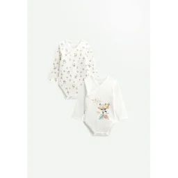 Lot De 2 Bodies Bébé Manches Longues Ouverture Croisée Baby Panda Ecru