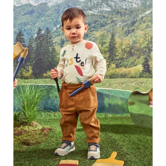 Pantalon relaxed bébé garçon ocre –  – Soldes