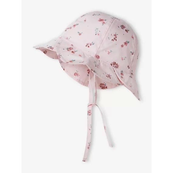 Chapeau imprimé bébé fille rose pâle